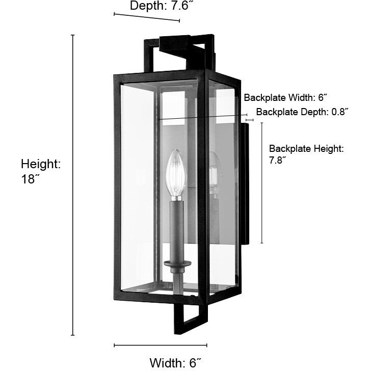 Lamont 1 Light 18 inch Textured Black Outdoor Wall Sconce
